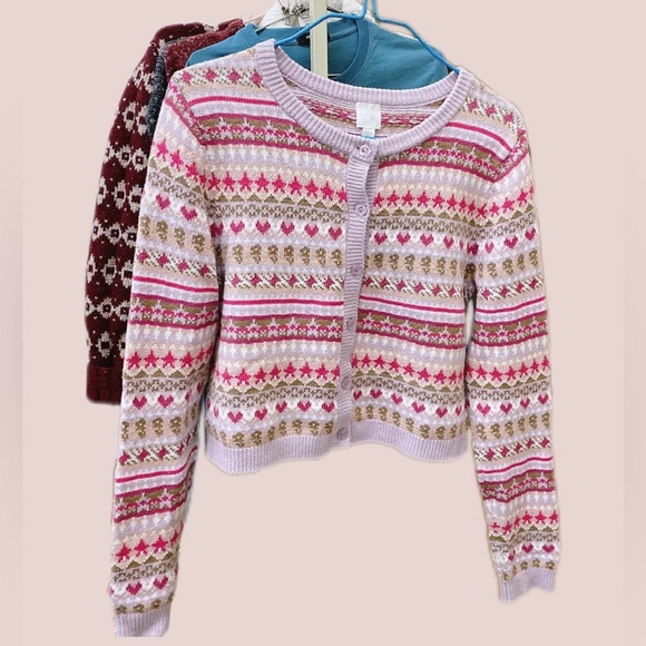 H&M Pink Patterned Women's Sweater - Picture 2 of 2